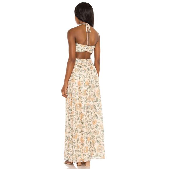 House of Harlow Floral Halter Maxi Dress XS Boho Fairy Cottagecore Wedding Guest - Picture 4 of 13